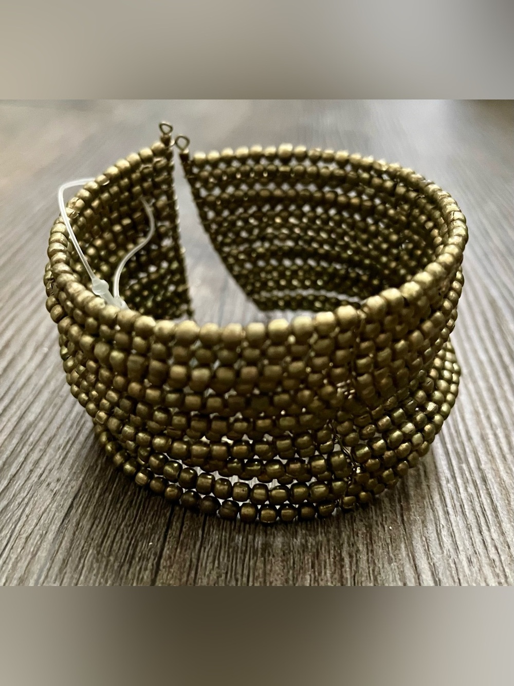 🍍 NWT Gold Beaded Wide Cuff Bracelet 🍍